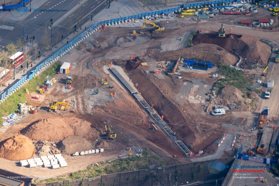 HS2 Curzon Street latest aerial photos 360 Photo Survey